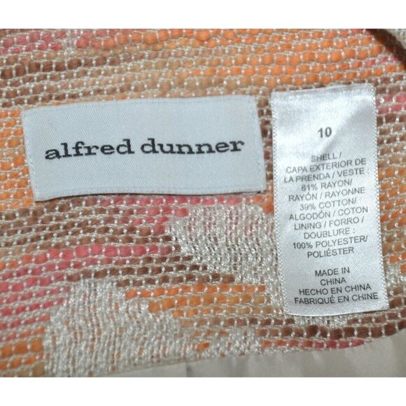 Alfred Dunner Ladies 10 Tweed Button Front Blazer Jacket Floral Office Event - Picture 11 of 12